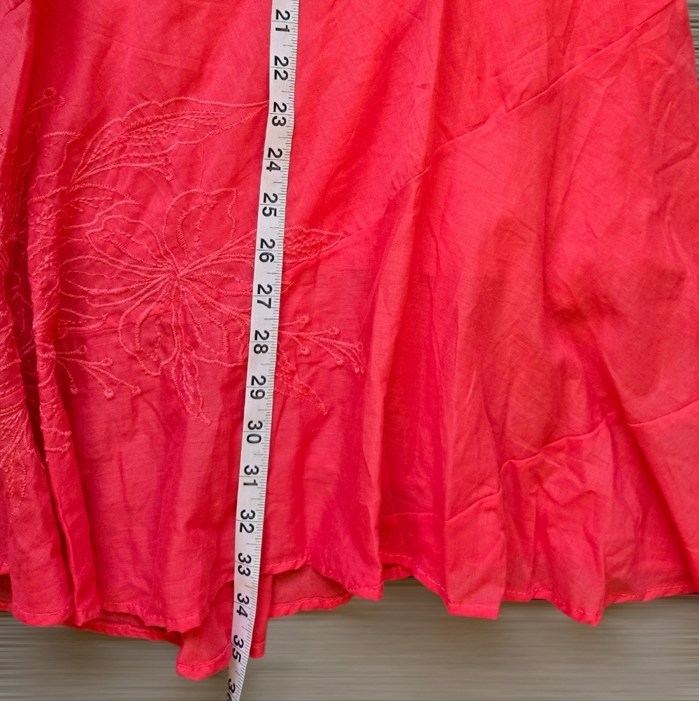 Metrowear Y2k Boho Style Maxi Skirt Coral Red NWT Size Large - Picture 8 of 12